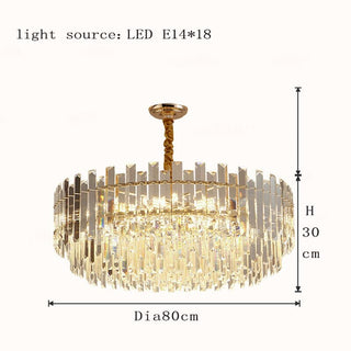LED Round Golden Crystal Lamp Modern Geometric Design Lamp