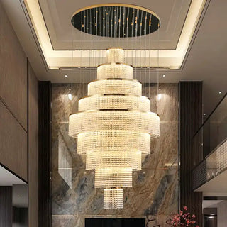 Melanie Crystal Ring Chandelier Modern  Sculptural Spiral LED Fixture