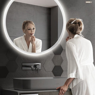 Noah Bathroom Mirror Modern  Contemporary Crystal Statement Fixture