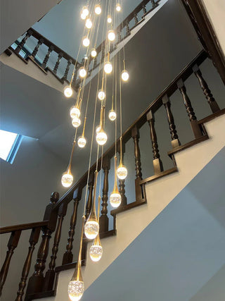 Water Drop Crystal Pendant Refined Modern  Sculptural Spiral LED Fixture