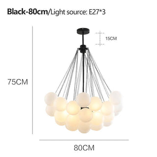 Zynella Frosted Ball Chandelier Modern Geometric Design Lamp