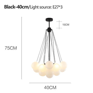 Zynella Frosted Ball Chandelier Modern Geometric Design Lamp