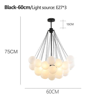 Zynella Frosted Ball Chandelier Modern Geometric Design Lamp