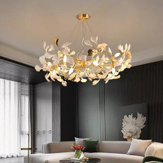 Ceramic Petal Chandelier Modern Geometric Design Lamp
