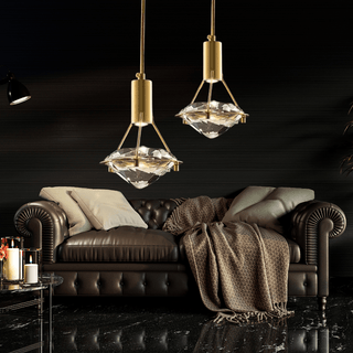 The Modern Crystal Pendant Refined Modern  Sculptural Spiral LED Fixture