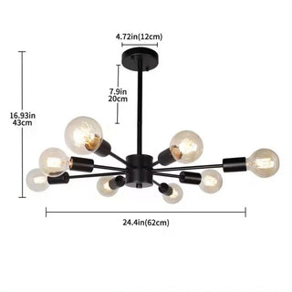 Kade Sputnik Chandelier Modern  Sculptural Spiral LED Fixture