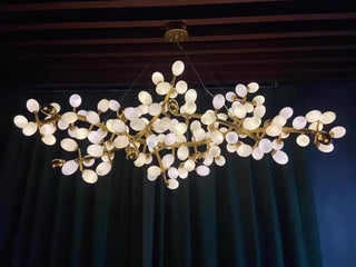Golden Grape Vine Chandelier Modern  Luxury Marble Base Table Lamp