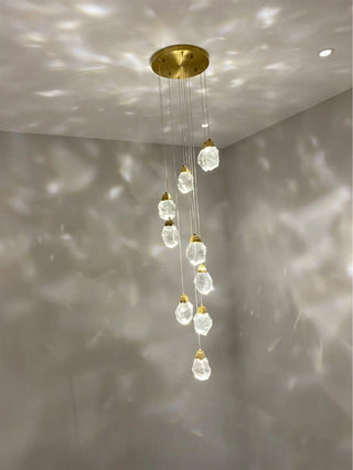 Elodie Crystal Chandelier Modern  Sculptural Spiral LED Fixture