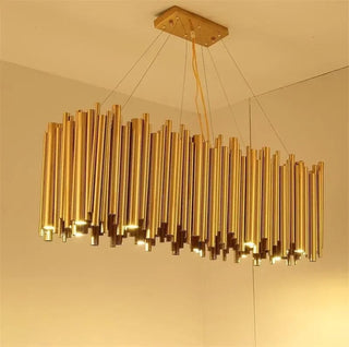 Gold Nest Oval Chandelier Modern  Sculptural Spiral LED Fixture