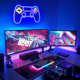 Game Room Led Neon Sign Light Modern  Vintage Brass Accent Lighting
