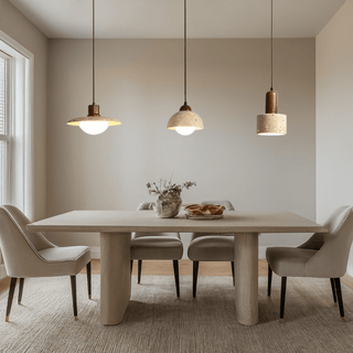 Travertine Wabi Pendants Classic Modern  Chic Glass Globe Pendant