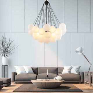 Zynella Frosted Ball Chandelier Modern Geometric Design Lamp