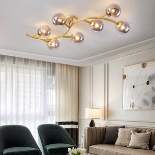 Tree Branch Ceiling Lamp Modern  Chic Glass Globe Pendant