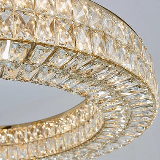 Phoebe Chrome Ring Chandelier Chic Modern  Bohemian Rattan Woven Pendant
