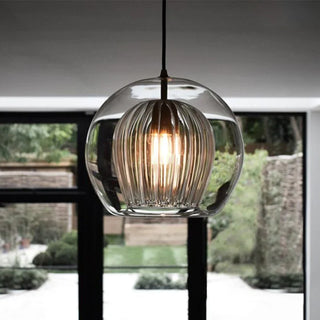 Mizan Glass Pendant Modern  Bohemian Rattan Woven Pendant