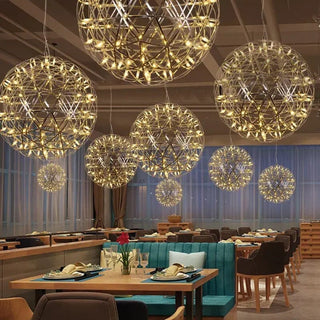 Zynella Firework Chandelier Modern  Sculptural Spiral LED Fixture