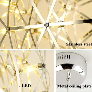 Zynella Firework Chandelier Modern  Sculptural Spiral LED Fixture