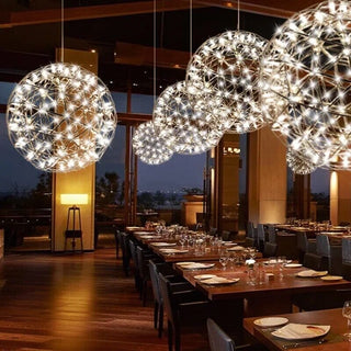 Zynella Firework Chandelier Modern  Sculptural Spiral LED Fixture
