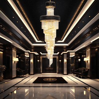Vancard Crystal Chandelier Stylish Modern  Luxury Gold Frame Light Fitting
