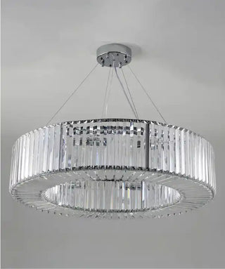 Emperor Chrome Crystal Ring Modern  Sculptural Spiral LED Fixture
