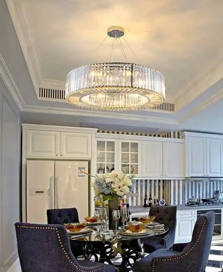 Emperor Chrome Crystal Ring Modern  Sculptural Spiral LED Fixture