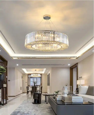 Emperor Chrome Crystal Ring Modern  Sculptural Spiral LED Fixture
