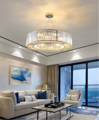 Emperor Chrome Crystal Ring Modern  Sculptural Spiral LED Fixture