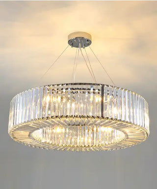 Emperor Chrome Crystal Ring Modern  Sculptural Spiral LED Fixture