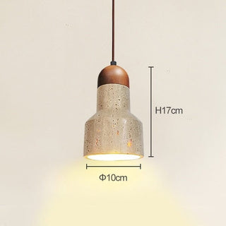 Travertine Round Wabi Pendants Artistic Modern  Contemporary Crystal Statement Fixture