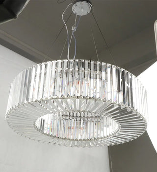 Emperor Chrome Crystal Ring Modern  Sculptural Spiral LED Fixture