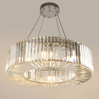 Emperor Chrome Crystal Ring Modern  Sculptural Spiral LED Fixture