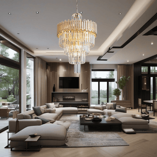 Golden Marie Chandelier Collection Modern  Contemporary Crystal Statement Fixture