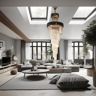 Safa Spiral Chandelier Opulent Modern  Sleek Linear Suspension Light