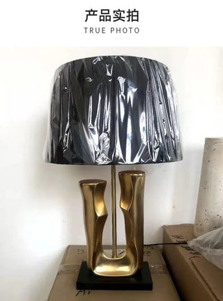 Golden Trunk Table Lamp Modern  Luxury Gold Frame Light Fitting
