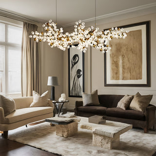 Golden Grape Vine Chandelier Modern  Luxury Marble Base Table Lamp