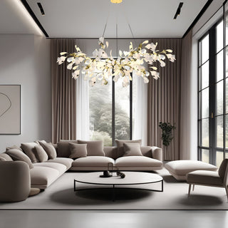 Ceramic Petal Chandelier Modern Geometric Design Lamp