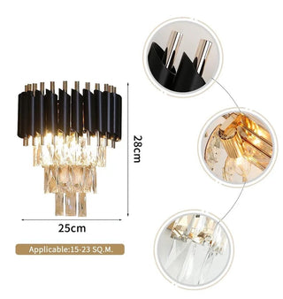 Leonardo Wall Lamp Modern  Contemporary Crystal Statement Fixture