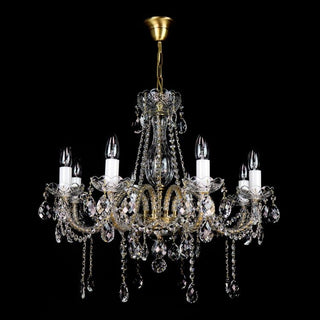Belle Crystal Chandelier Modern  Vintage Brass Accent Lighting