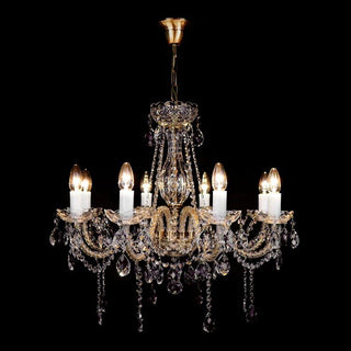 Belle Crystal Chandelier Modern  Vintage Brass Accent Lighting