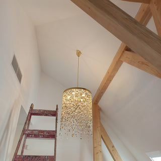 Helly Crystal Chandelier Modern  Ornate Antique Finish Fixture