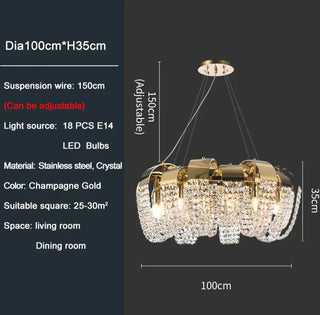 Denise Chandelier Modern  Luxury Gold Frame Light Fitting