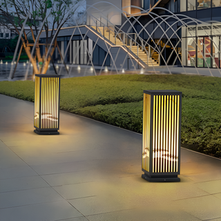 Mason Modern Outdoor Pillar Light Modern  Contemporary Crystal Statement Fixture