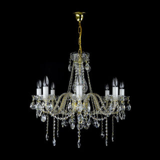 Belle Crystal Chandelier Modern  Vintage Brass Accent Lighting
