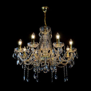 Belle Crystal Chandelier Modern  Vintage Brass Accent Lighting