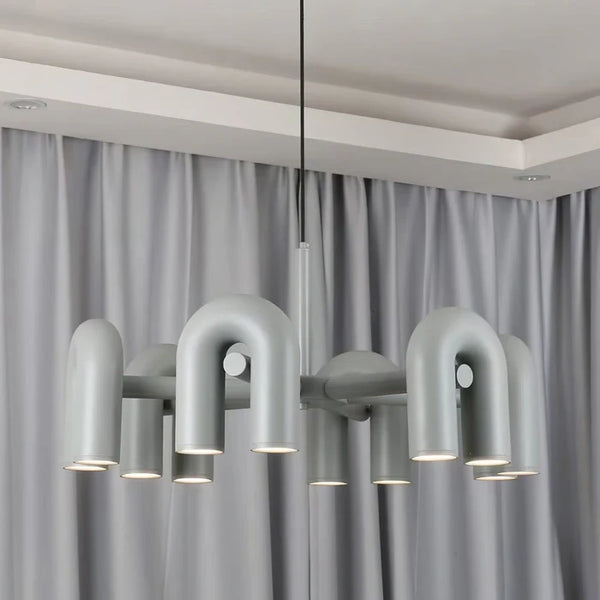 LED U-shaped ceiling light installed