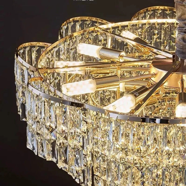 LED crystal chain pendant angled view