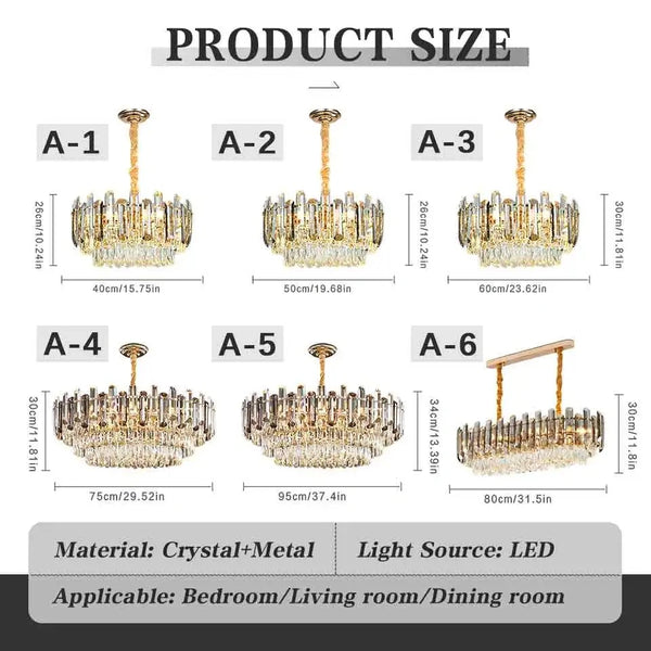 LED crystal chandelier elegant style