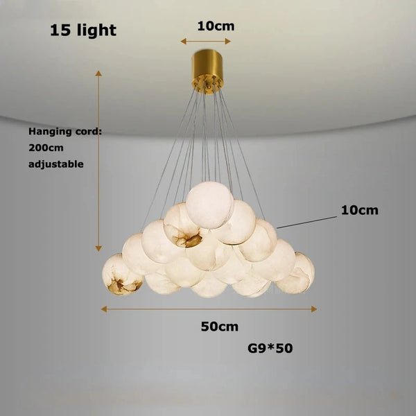 LED marble ceiling light close-up