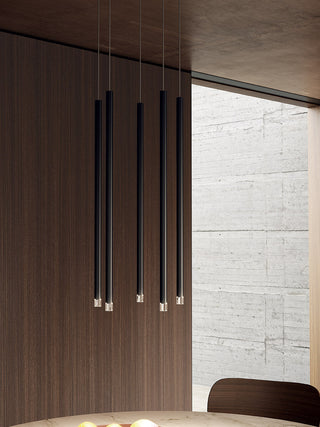 Dorset Staircase Tube Chandelier Modern  Bohemian Rattan Woven Pendant