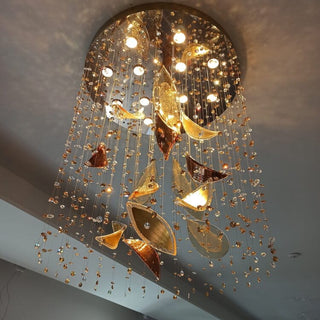 Linden Crystal Chandelier Modern  Handcrafted Artisan Ceiling Light